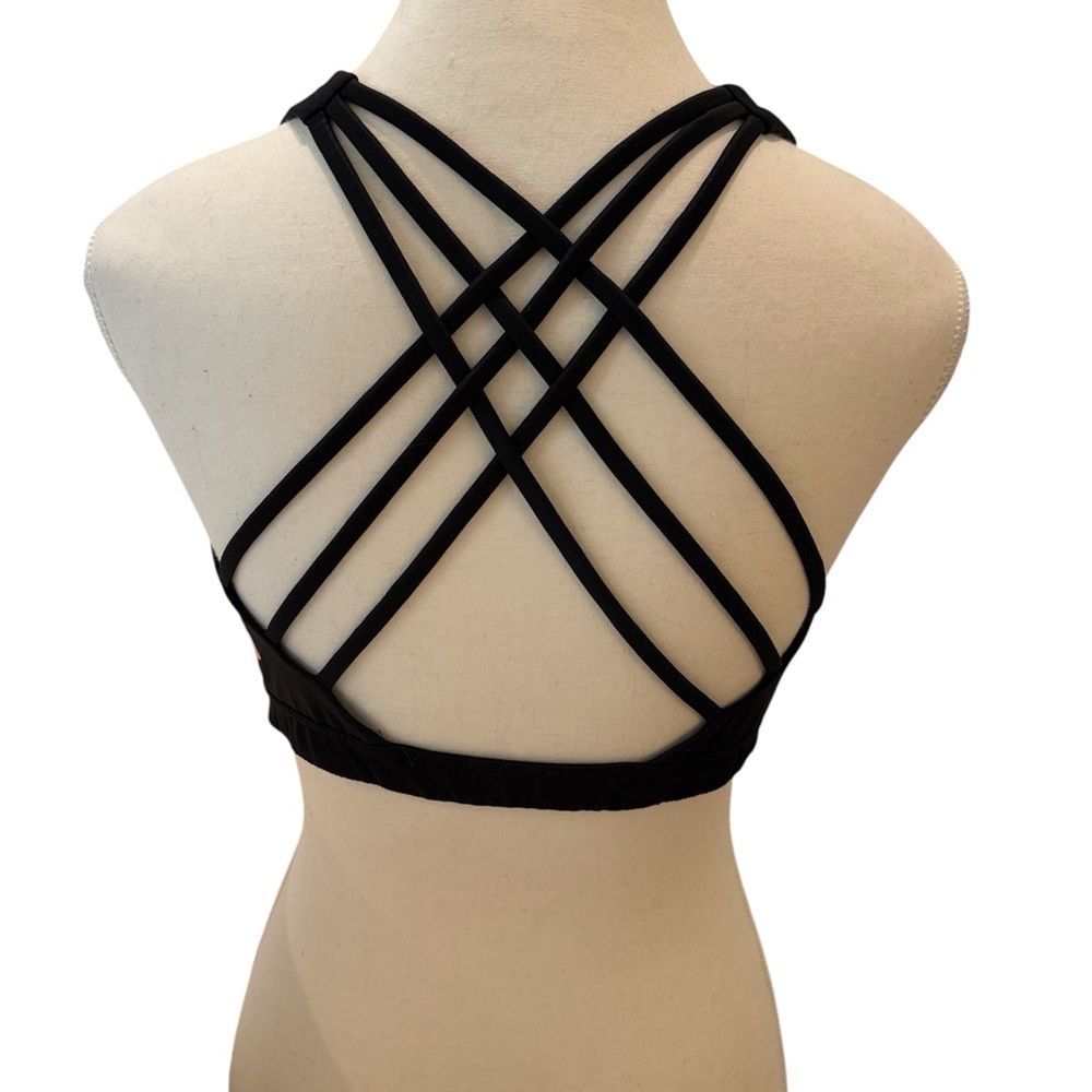 Black Strappy Cross-Back Bra